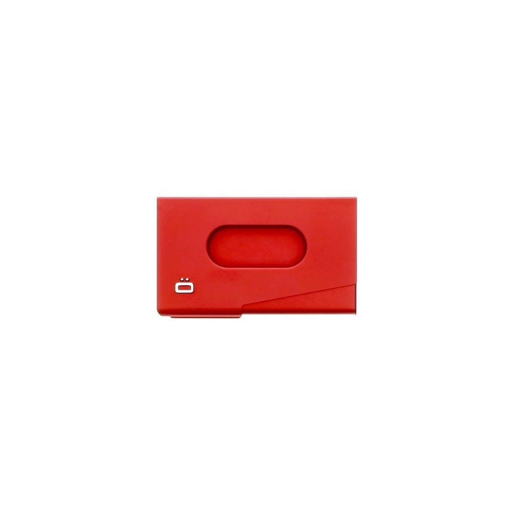 Porte cartes de visite en aluminium Ogon design rouge