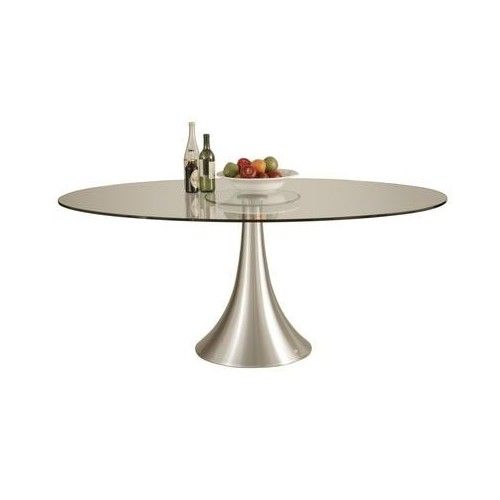 Table design ovale en verre 180 x 120 cm