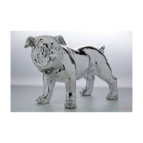 Estátua Deco Inglês bulldog prata 42 cm Kare design - 1