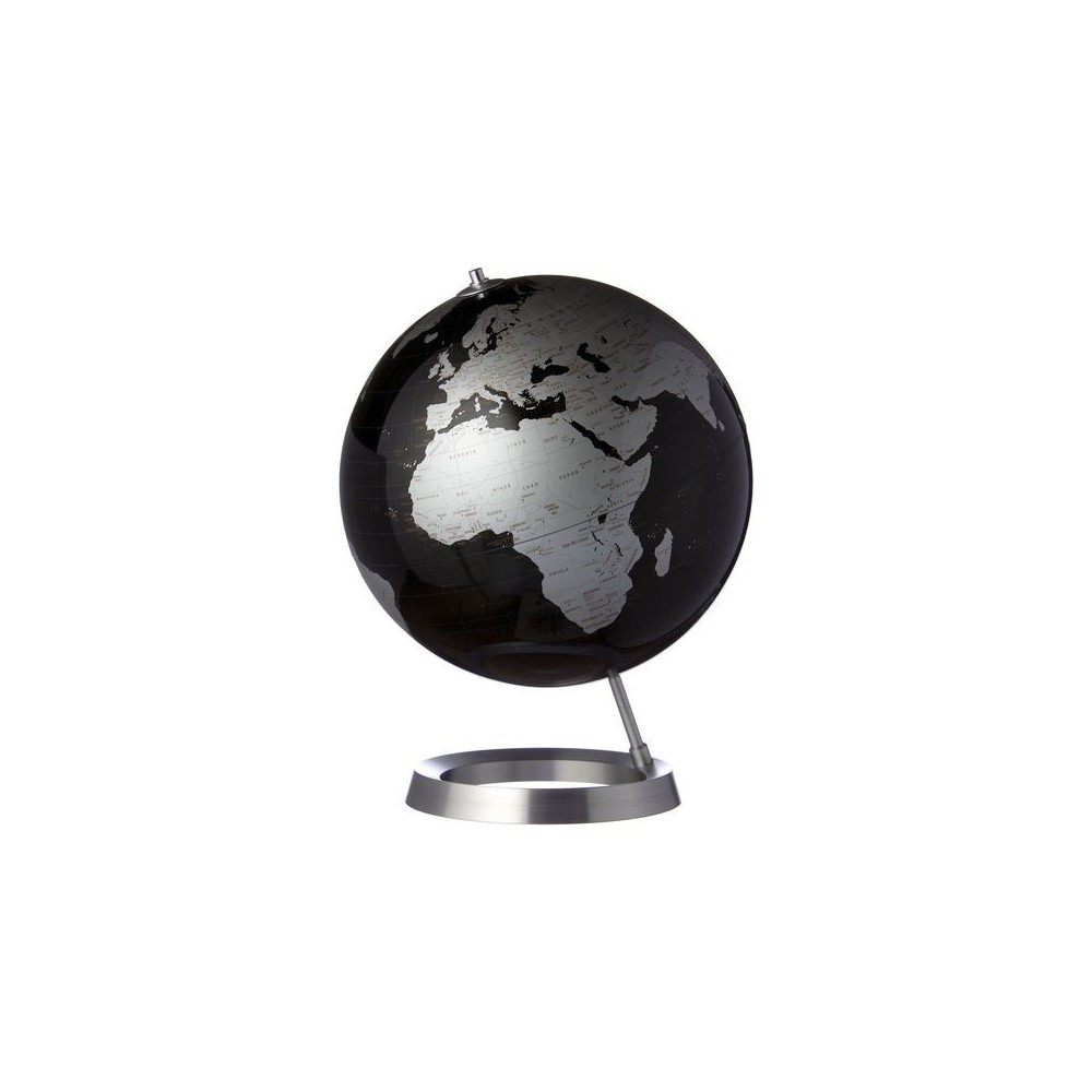 Globe terrestri disegno nero argento sulla base in alluminio VISION Atmosphere - 1