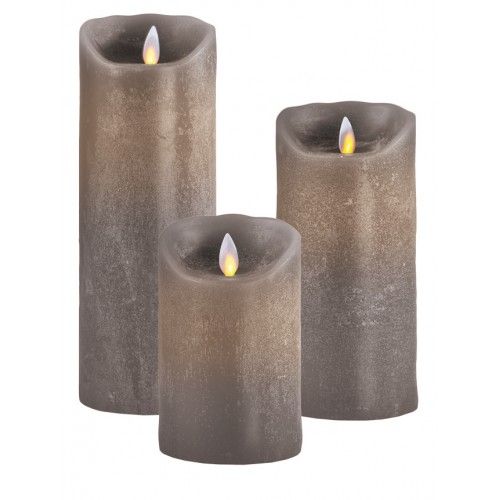 Sompex taupe LED candle 23 cm (remote controllable)