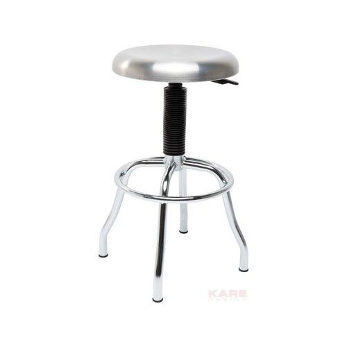 Brushed steel design stool