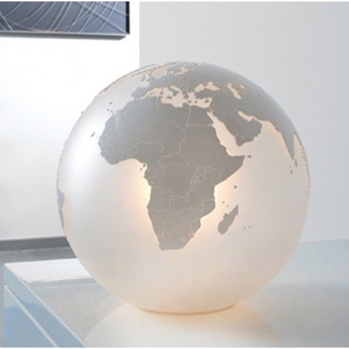 Lampe globe terrestre en verre dépoli Sompex