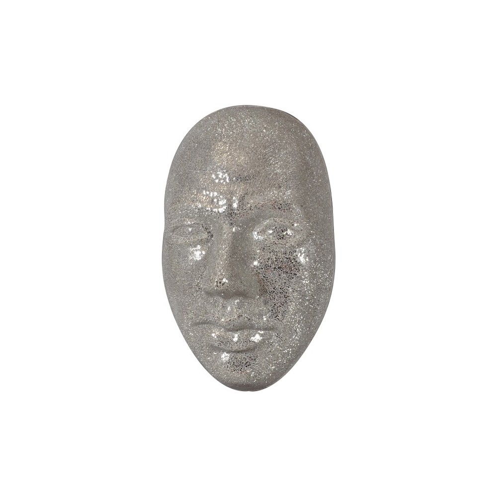 Specchio mosaico da parete 3D face argento 66 cm 