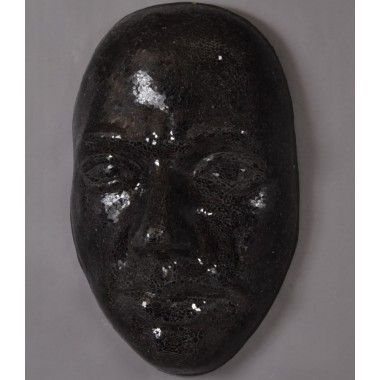 3D gezicht wandmozaïek zwarte spiegel 66 cm 