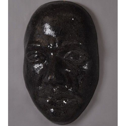 3D gezicht wandmozaïek zwarte spiegel 66 cm 