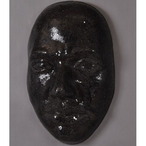 Visage 3D mural mosaïque miroir noir 66 cm 