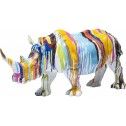 Estatua decorativa de rinoceronte multicolor
