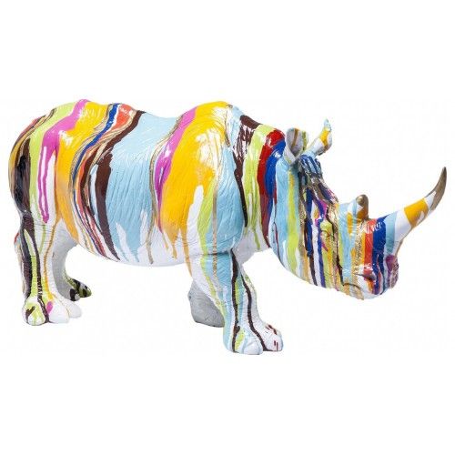 Statue Déco Rhinocéros multicouleur