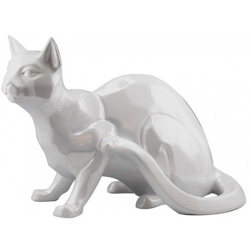 White decorative cat sitting 