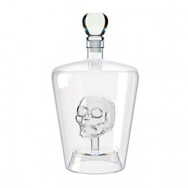 Transparent glass skull carafe 1 Liter