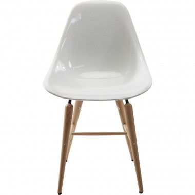 Forum wit en houten retro design stoel