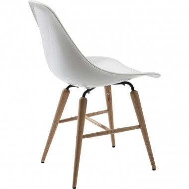 Chaise au design rétro blanc et bois Forum