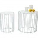 Set of 2 white Heaven Wire side tables