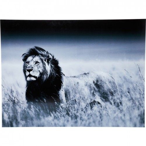 Glastisch 120 x 160 Lion Standing