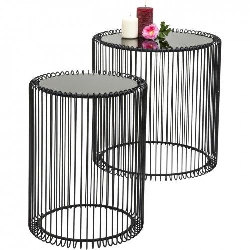 Set de 2 tables d'appoint noires Heaven Wire