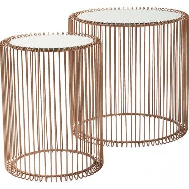 Set of 2 Heaven Wire copper side tables