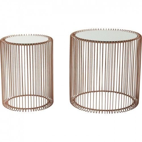 Set of 2 Heaven Wire copper side tables